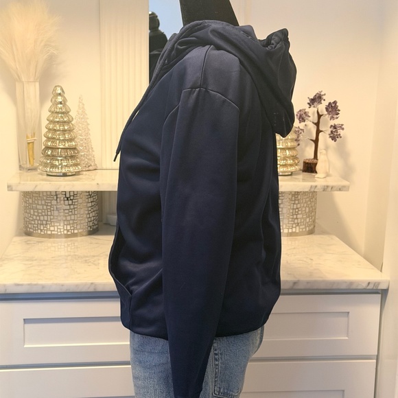 Reebok Dark Blue Zip Up Hoodie With Inner Fleece - Picture 5 of 11